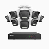H500P - Zestaw do Monitoringu PoE 8 Kamery 3K z 8-Kanałowy Rejestratorem NVR, Noktowizja Pelny Kolor & EXIR, rozdzielczość 3072*1728, przysłona f/1.6 (0.005 Lux), detekcja ludzi i pojazdów, wbudowany mikrofon, IP67